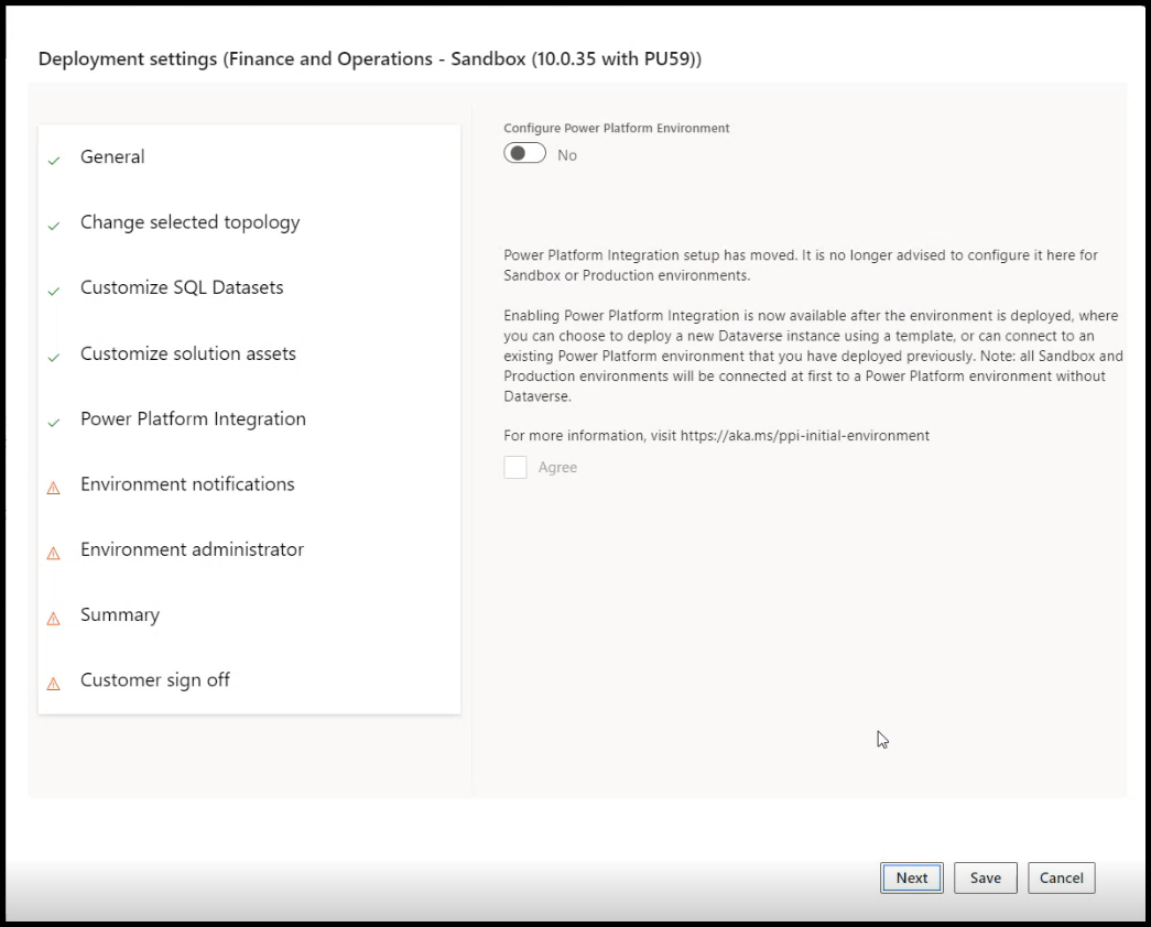 Configure power platform environment