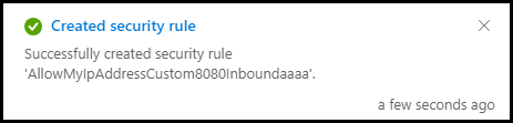 Security rule created