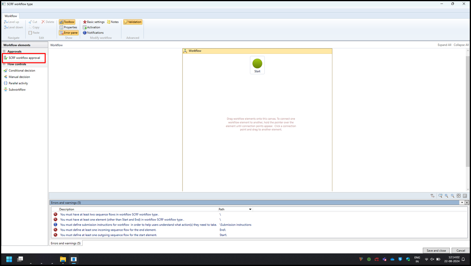 Workflow configuration