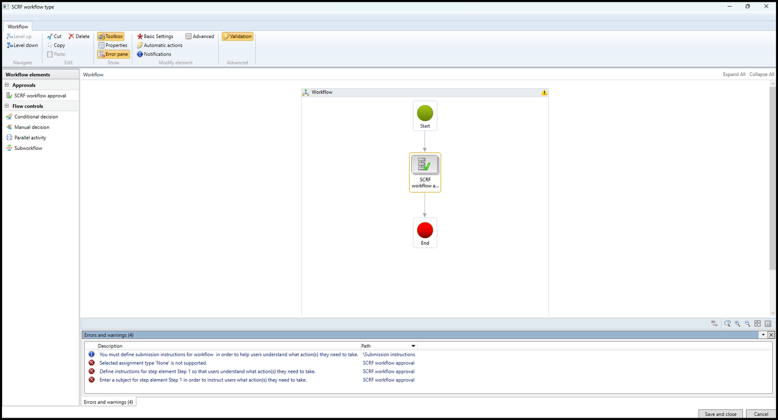 Final workflow configuration