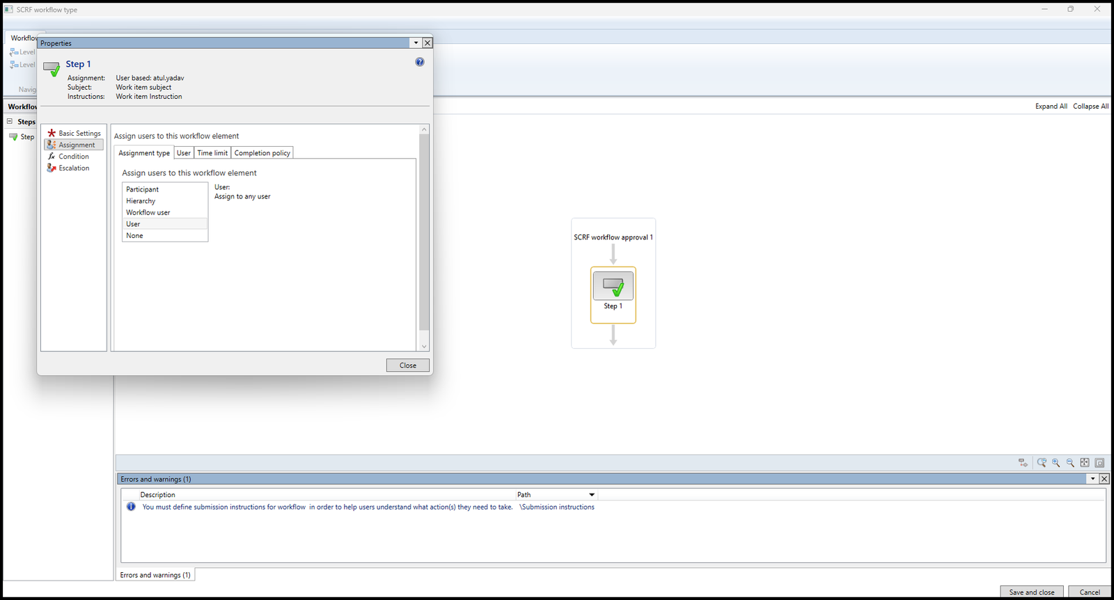 Workflow configuration assignment