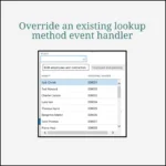 Override an existing lookup method event handler