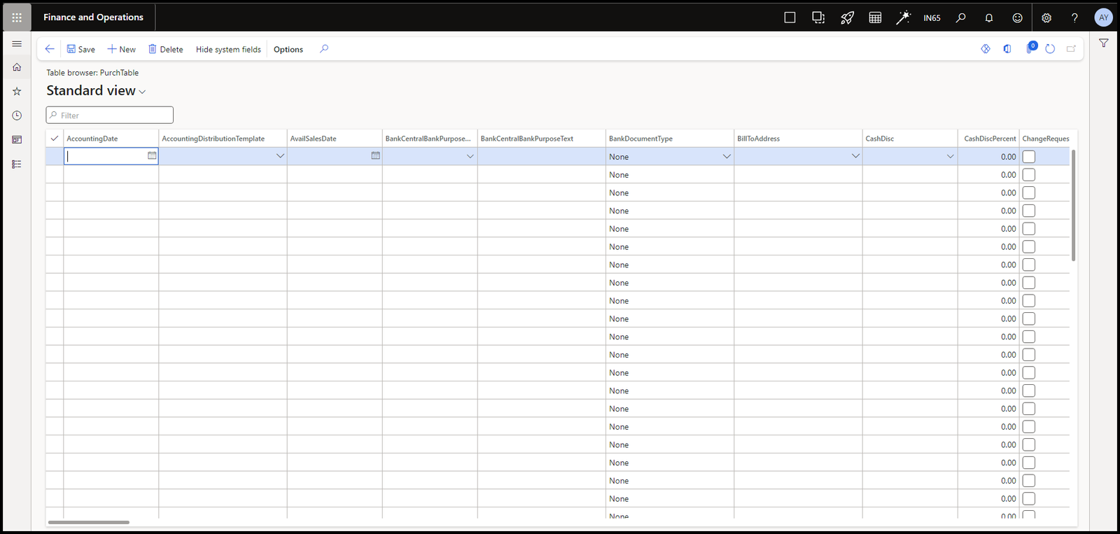 D365 Table browser